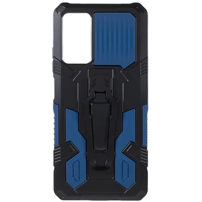 MechWarrior Project for Xiaomi Redmi Note 12 Pro 4G / 11 Pro 4G (MediaTek) / Note 11 Pro 5G (Qualcomm) Protective Case TPU + PC Tough Armor Anti-drop Phone Cover with Back Clip Kickstand - Blue