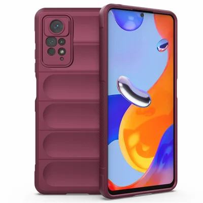 For Xiaomi Redmi Note 12 Pro 4G / 11 Pro 4G (MediaTek) / Note 11 Pro 5G (Qualcomm) TPU Phone Protector Case Anti-drop Rugged Back Cover - Wine Red