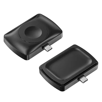 JJT-997 2-in-1-Uhr-Wireless-Ladegerät Type-C, doppelseitige Wireless-Ladestation für Apple Watch 1-7 / SE-Serie / AirPods 2 / 3 / Pro – Schwarz