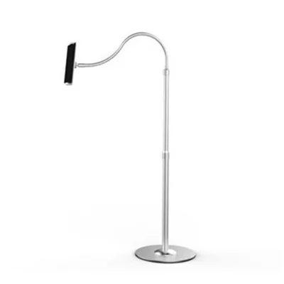UPERGO UP-9S Flexible Arm Tablet Floor Stand Height Adjustable Mobile Phone Extensible Holder for 7-10 inch Tablet PC - Silver/White