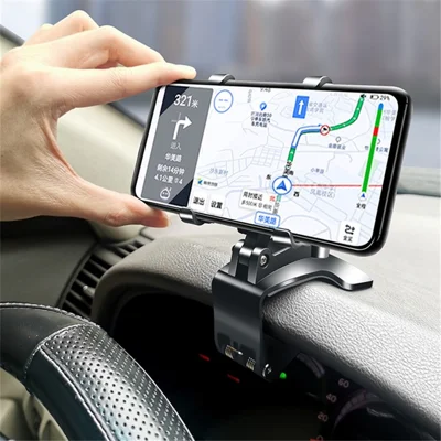 Support de téléphone mains libres pour tableau de bord/pare-soleil/rétroviseur de voiture