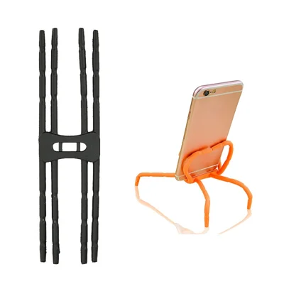 Flexible Spider Phone Holder Desk Multi-legged Mobile Phone Tablet Mount Stand Bracket for iPhone iPad - Black