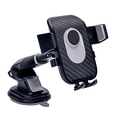 Car Dashboard Windshield Telescopic Long Arm Mobile Phone Holder Rotatable Suction Cup Bracket - Grey