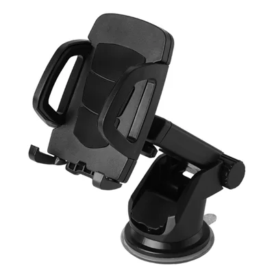 X0403 Telescopic Sucker Car Phone Holder 360 Degree Rotation Estensibile Supporto GPS Mount Stand - Nero