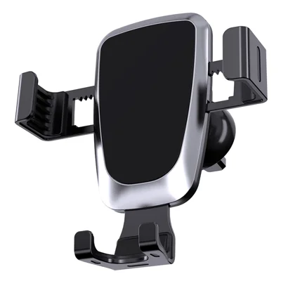 YC08 360 Degree Rotation Gravity Clamp Cellphone Clip Stand Car Air Vent Mount Phone Holder - Black
