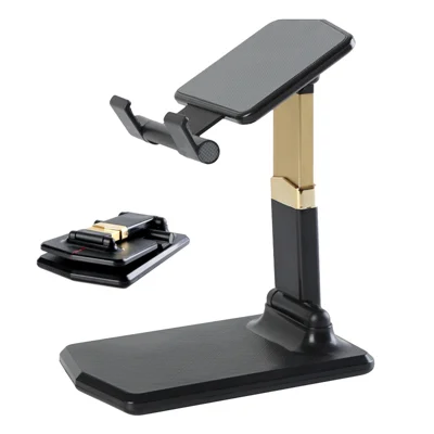 JYX-LKP401 Lazy Desk Mobile Phone Holder Stand Height Adjustable Foldable Tablet Bracket - Black