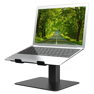 E8A Adjustable Desktop Laptop Stand Aluminum Alloy 11-17.3 inch Notebook Cooling Riser - Black