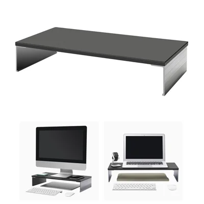 ID-20L Simple Style Wooden Monitor Riser Anti-skid Desktop Computer Stand Holder for MacBook - Black