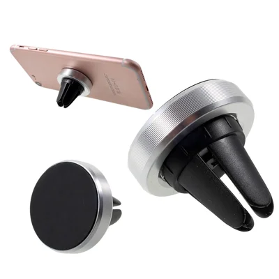 Universele Magnetische Auto Luchtventielsbeug voor iPhone 7/7 Plus/Samsung S7 enz. - Zilverkleurig