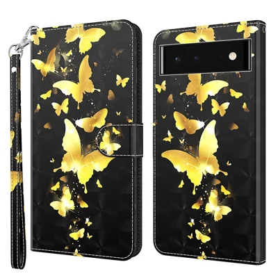 HAOYE Cover A Libro Per Google Pixel 7 Pro – Pelle Con Farfalla 3D, Portafoglio Con Slot E Supporto, Rosa Oro