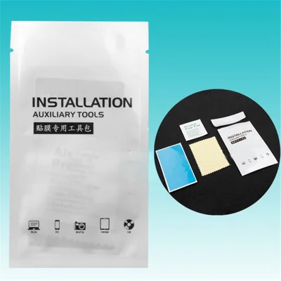 100Pcs/Pack Installation Auxiliary Tool (Blue Sticker + Alcohol Prep Pad + Cleaning Cloth) for Tempered Glass Screen Protector