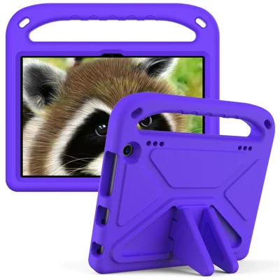 Anti-drop EVA Tablet Case Cover with Kickstand Handle Design for Amazon Fire HD 8 (2020)/Fire HD 8 Plus (2020) - Purple