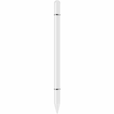 JB06 2 in 1 Nano Leitfähiger Stoff Kopf + Disc Stylus Magnetische Adsorption Passiv Touchscreen Stift für Mobiltelefon Tablet - Weiß