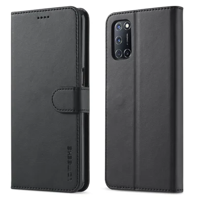 LC.IMEEKE Wallet Stand Leren Hoesje voor OPPO A52 / A72 / A92 - Zwart