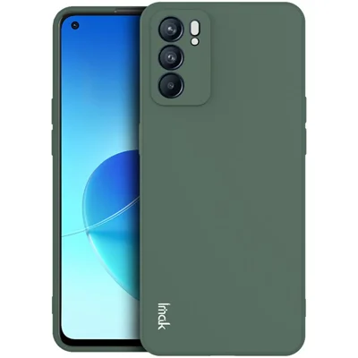IMAK UC-4 Series Straight Frame Mobile Phone Soft TPU Protective Case for Oppo Reno6 5G - Midnight Green
