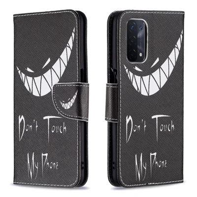 Pattern Printing Good Hand -Hold Feeling Leather Wallet Stand Case for Oppo A74 5G/A93 5G/A54 5G - Snicker