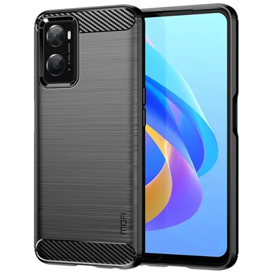 MOFI JK TPU Series-1 for Oppo A36/A76/Realme 9i Soft TPU Phone Case Brushed Carbon Fiber Anti-fingerprint Cover - Black