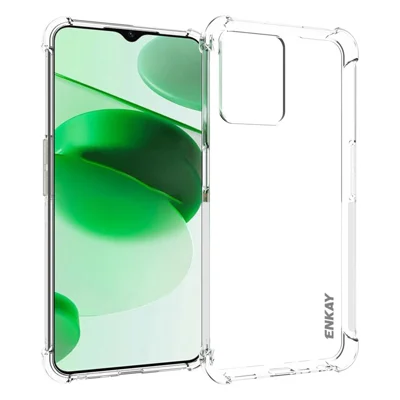 ENKAY HAT PRINCE Anti-slip Edge Case for Realme C35, Clear TPU Four Corners Cushion Shockproof Protection Back Cover
