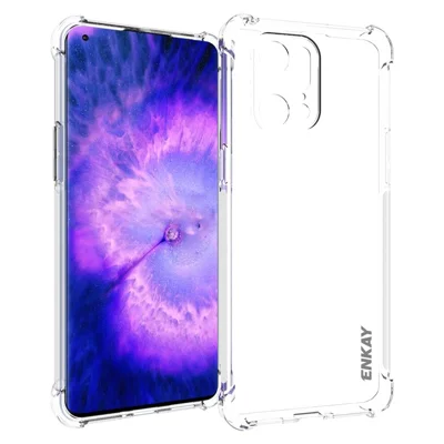 ENKAY HAT PRINCE Crystal Clear Cover for Oppo Find X5 Pro, Shock Absorption Reinforced Corner TPU Protective Anti-slip Case