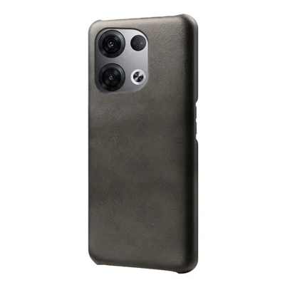 Capa para Telemóvel Oppo Reno8 5G / Reno8 5G (Versão Global) Capa de Telemóvel em PC Revestido a Couro PU Texturizado Resistente a Arranhões - Preto