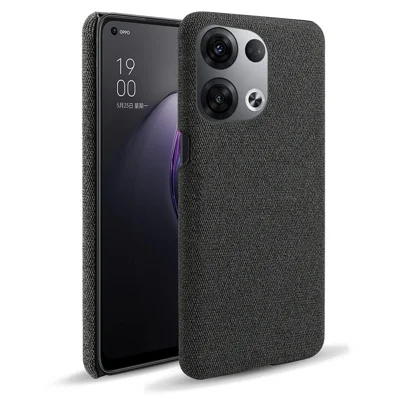 Capa de Telemóvel para Oppo Reno8 5G / Reno8 5G (Versão Global) Capa Rígida de PC+Tecido de Cor Sólida - Preto