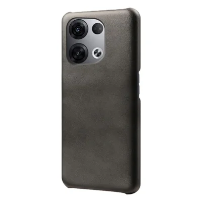 Capa para Telemóvel com Boa Proteção para Oppo Reno8 Pro+ 5G / Reno8 Pro 5G (Versão Global) Capa Rígida em PC Revestida a Couro PU Texturizado Capa Anti-risco para Telemóvel - Preto