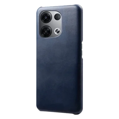 Capa para Telemóvel com Boa Proteção para Oppo Reno8 Pro+ 5G / Reno8 Pro 5G (Versão Global) Capa Rígida em PC Revestida a Couro PU Texturizado Capa Anti-riscos - Azul