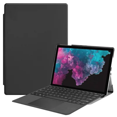 Folio PU Leather Protection Stand Case for Microsoft Surface Pro 7/6/5/4 - Black