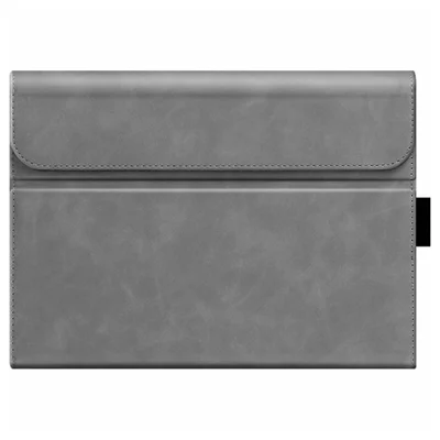 For Microsoft Surface Go Crazy Horse Line Splicing Magnetic Closure Leather + PC Tablet Case with Stand - Grey