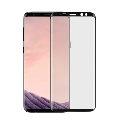 For Samsung Galaxy S9 0.26mm 9H Curved Silk Print Tempered Glass Full Screen Guard Film - Black
