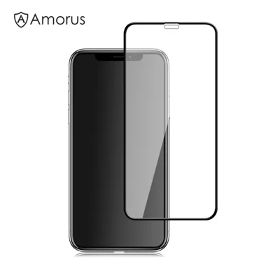 AMORUS Full Size Silk Print 9H Tempered Glass Screen Protector Film for iPhone (2019) 6.1" / XR 6.1 inch