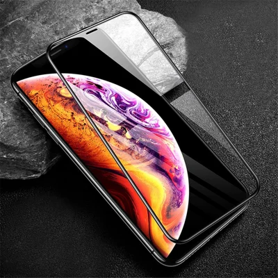 MOCOLO 3D böjd helklistrad kallskuren hårdglas-skyddsfilm till iPhone (2019) 6,5 tum / XS Max 6,5 tum – Svart