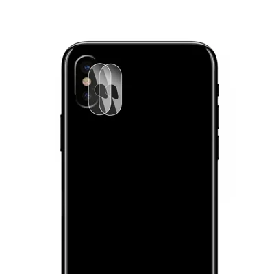 2 st HAT PRINCE hårda glasobjektivskydd 0,2 mm 9H 2,15D bågkant till iPhone XS / X 5,8 tum