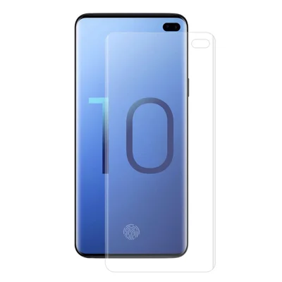 HAT PRINCE for Samsung Galaxy S10 Plus 3D Full Size PET Curved Hot Bending HD Clear Screen Protector [Support Ultrasonic Fingerprint Unlock]
