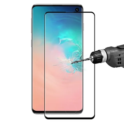 HAT PRINCE 0,26 mm 3D 9H Heltäckande Siktskydd i Seglat Glas (Avläsning av fingeravtryck) till Samsung Galaxy S10 – Svart