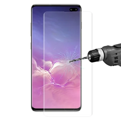 HAT PRINCE 0.26mm 9H 3D Arc Edge Full Size Tempered Glass Screen Film (Fingerprint Unlock) for Samsung Galaxy S10 Plus - Transparent