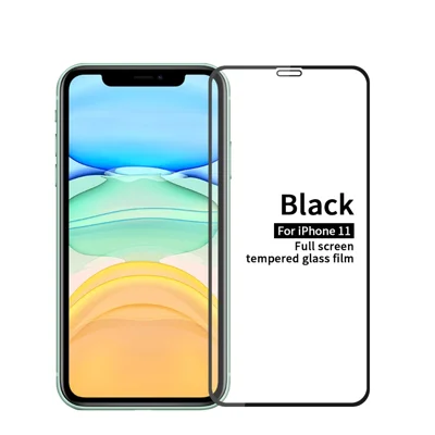 PINWUYO لجهاز Apple iPhone 11 بحجم 6.1 بوصة / XR فيلم واقي للشاشة من الزجاج المقوى المضاد للانفجار بالكامل - أسود