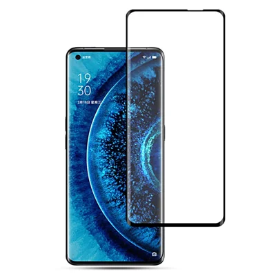MOCOLO 3D buettemplet afbrændt glasfilm til Oppo Find X2/X2 Pro, fuld skærm fuld lim anti-skrab boble fri HD klar skærmfilm - Sort