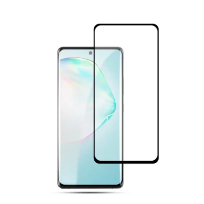 MOCOLO Silk Printing Mjukt Glas Heltäckande Skärmfilm [Helsvetsad Limyta] till Samsung Galaxy A91/S10 Lite - Svart