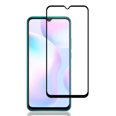 MOCOLO Secondary Hardening Screen Protector for Xiaomi Redmi 9A, HD Clear Silk Printing Full Coverage Full Glue Tempered Glass Film