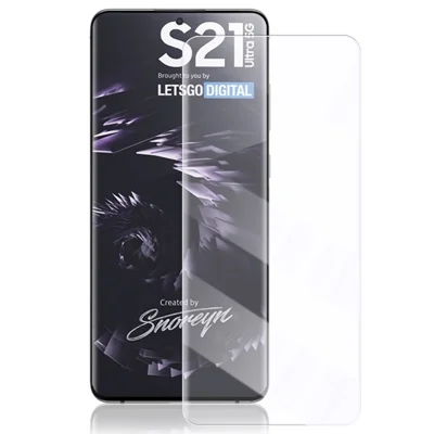 MOCOLO 3D Curved UV Tempered Glass Film for Samsung Galaxy S21 Ultra 5G, Full Cover Full Glue HD Clear Screen Protector Touch Responsive Case Friendly