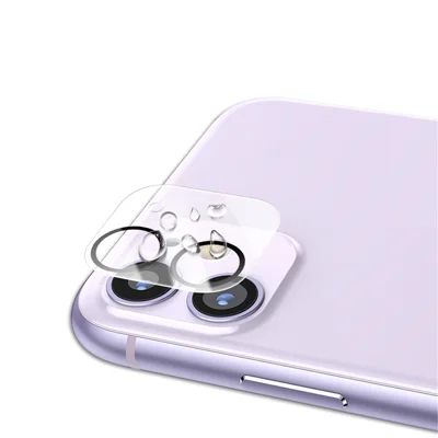 MOCOLO لجهاز iPhone 11 بحجم 6.1 بوصة، واقي عدسة كاميرا من الزجاج المقوى عالي الدقة مطبوع بنقشة حريرية - أسود