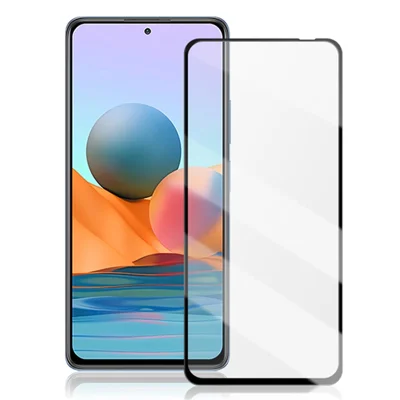 MOCOLO Silk Print HD Volledig Schermdekking Volledige Lijm Gehard Glas Beschermfolie voor Xiaomi Redmi Note 10 5G / Poco M3 Pro 5G - Zwart