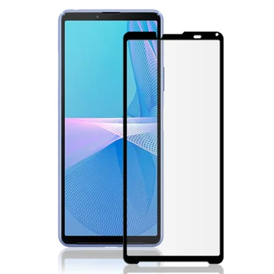 MOCOLO Silk Print 9H Hårdhed HD Fuld Skærm Dækning Fuldgummi Temperskitte til Sony Xperia 10 III 5G - Sort