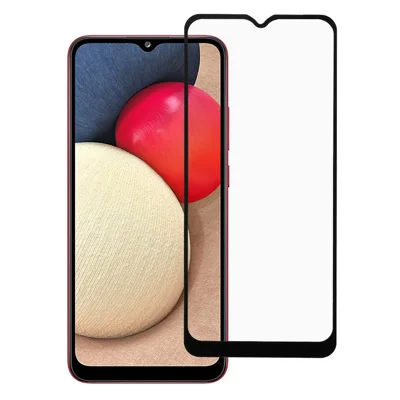 Silk Print Full Screen Coverage Anti-Explosion Full Glue Tempered Glass Protector Film for Samsung Galaxy A03s (164.2mm)