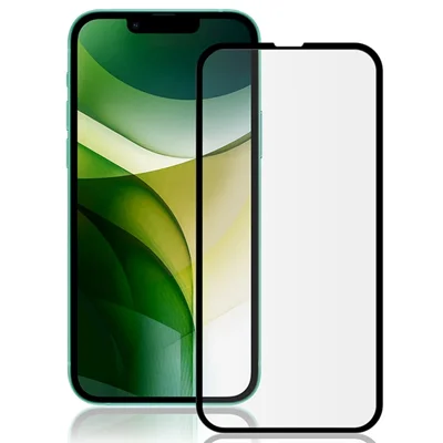 MOCOLO HD Silkeprint Solid Forsvarsfilm til iPhone 13 / 13 Pro / 14, Fuld Skærm Fuld Lim 9H Hærdet Glas Skærmbeskytter - Sort
