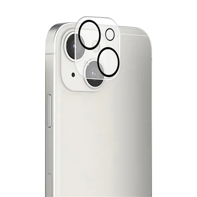 MOCOLO kamerahus til iPhone 13 mini 5,4 tommer, silkeprintet HD eksplosionsfaste temperede glas kameradæksel – transparent