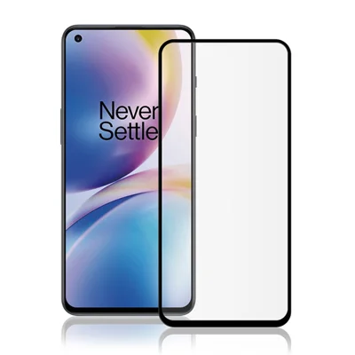 AMORUS per OnePlus Nord 2 5G Protezione Schermo Totale con Colla Completa Pellicola in Vetro Temperato Trasparente con Stampa Seta Durezza 9H - Nero