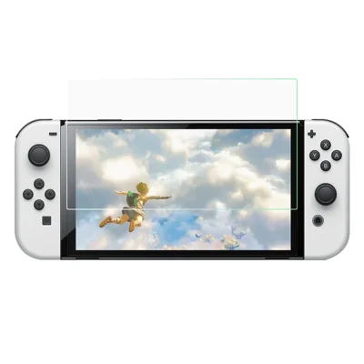 Protetor de Tela de Vidro Temperado Antiexplosão de Borda Curva de 0,3 mm para Nintendo Switch OLED