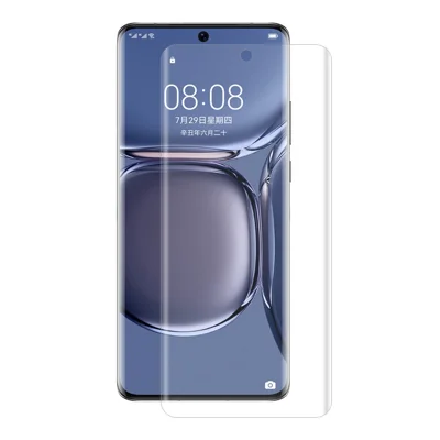 Protezione per schermo ENKAY HAT PRINCE per Huawei P50 Pro, pellicola PET curva 3D, anti-graffio, copertura totale, piegata a caldo, alta definizione, trasparente (supporta lo sblocco con impronta digitale)